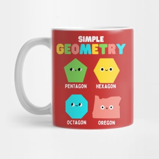 Simple Geometry Math Cute Faces Funny Shapes Oregon Mug